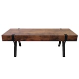 thumbnail of TV-Rack HWC-L54, Fernsehtisch Lowboard TV-Tisch, Metall 42x120x40cm ~ dunkle Wildeiche