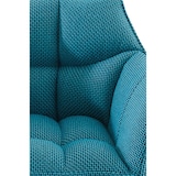 thumbnail of Banco de bar Damaso com revestimento em tecido turquesa/branco