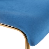 thumbnail of Sgabello da bar Hoover in velluto con struttura a quattro gambe oro blu