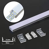 thumbnail of 2 Meter 23mm Breite Aluprofil Alu Schiene Profil LED Kanal für LED Strip Profil N mit Milchglas Abdeckung