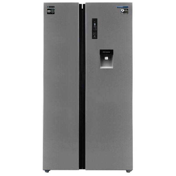 INFINTION Frigorifico Americano SBS-562A77XDC, 559 l, 177 cm, Total No Frost, Inverter, Dispensador de Agua con Deposito 5.5 l, D, Inox