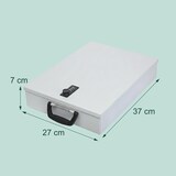 thumbnail of Relaxdays Dokumentenkassette, DIN A4, mit Zahlenschloss, Tragegriff, HxBxT: 7x37x27 cm, Sicherheitskassette, hellgrau