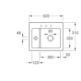 thumbnail of Villeroy&Boch Spülbecken, Küchenspüle Subway 60 XM Stone White 620x510mm, Unterschrankbreite 60cm