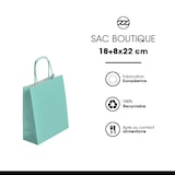 thumbnail of Saco de loja de pegas torcidas VERDE ÁGUA 18+8x22 cm por 300 - Gimex