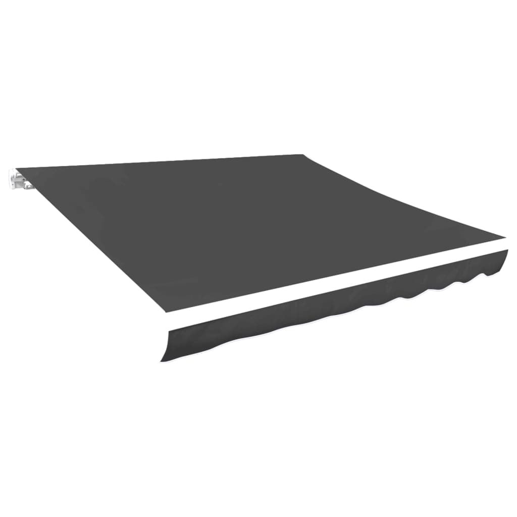 DELUKE® Markisenbespannung Markisenstoff Wasserabweisend Reißfest Anthrazit, für 300x250cm Rahmen Markise mit Volant Markisen Ersatzstoff Markisentuch