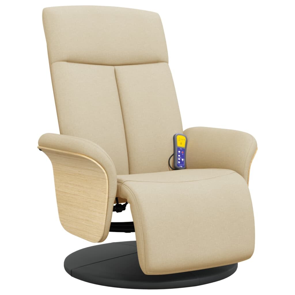 vidaXL Massagesessel mit Fußteil Creme Stoff