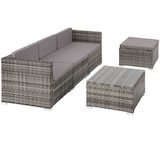 thumbnail of tectake Conjunto de ratán Lignano  gris - 404782