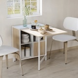 thumbnail of Mesa de Comedor Plegable en 3 Formas con Estantes para Cocina Salón 169x60x75cm
