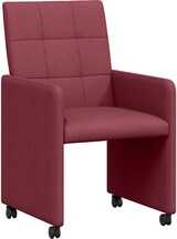 thumbnail of vidaXL Esszimmerstühle mit Rollen 2 pcs Weinrot 58 x 65 x 94 cm Stoff