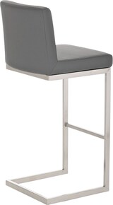 thumbnail of Barhocker COBAS - Kunstleder Grau 42x48x104 cm | Barstuhl Mit Lehne Tresenhocker Tresenstuhl Kneipenhocker Kneipenstuhl