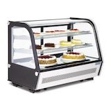thumbnail of Vitrina refrigerada con 2 puertas, 2 estantes, acero inoxidable/cristal, 68.6x69.6x56.8 cm, refrigeración por aire, 160L, negra/plateada, Polar CD230