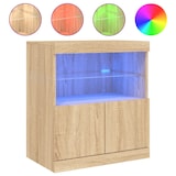 thumbnail of Helloshop26 - Buffet credenza cassettiera armadio mobile contenitore organizer per cucina soggiorno salotto con luci LED Sonoma 60 02_0029967