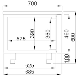 thumbnail of Kühltisch 650 hoch 4 Türen - 2130 x 700 x 600 mm