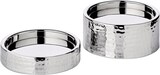 thumbnail of 2er-Set Kerzenhalter Luca (Höhe 2,5 cm & 5 cm, Ø 11,5 cm), gehämmert, Edelstahl, hochglanzpoliert