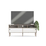 thumbnail of Penny TV Tisch 2 Schiebetüren und 3 Fächer Hickory-Dekor und Mattweiß.