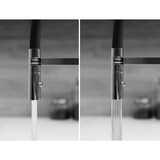 thumbnail of Unterfenster Wasserhahn Umklappbar 6 CM Schwarz Matt Küchenarmatur, 360° schwenkbarem Grau Auslauf und abnehmbare 2 Strahl Handbrause - LINKER HEBEL