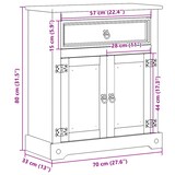 thumbnail of vidaXL Badschrank Corona 70x33x80 cm Massivholz Kiefer