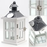 thumbnail of Dekovita, Laterne Holz Weiß -graues Dach