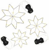 thumbnail of Kristallsterne mit LED warmweiß Metall Ø15, 17, 20cm 3 Stück