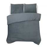 thumbnail of DoubleDry Dekbedovertrek Teddy Fleece - Lits Jumeaux 240x220 cm + 2 Kussenslopen - Zacht & Huidvriendelijk - Antraciet