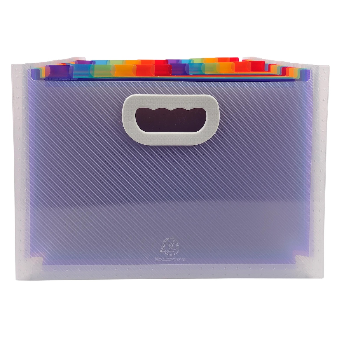 Exacompta - Réf. 55198E - Carton de 4  trieurs valisette extensible avec poignées - 24 compartiments  - couleur cristal