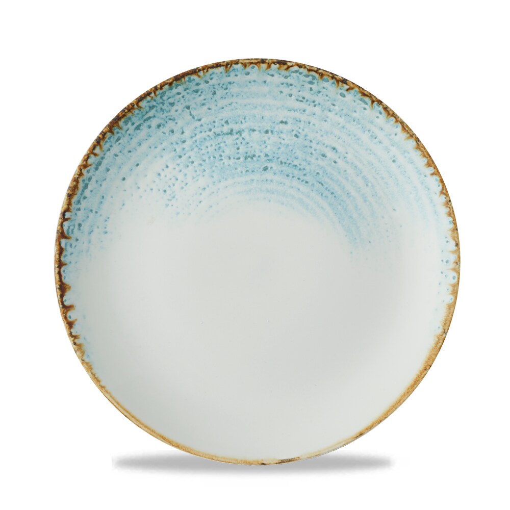 Churchill Super Vit Studio Prints Homespun Accents Flache Coup Teller, 12 Stück, 21,7 cm, Aquamarin, Rund