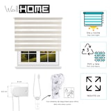 thumbnail of WellHome - Polyester Dag/Nacht Rolgordijn 160 x 175 cm (Breedte x Hoogte) Linneneffect