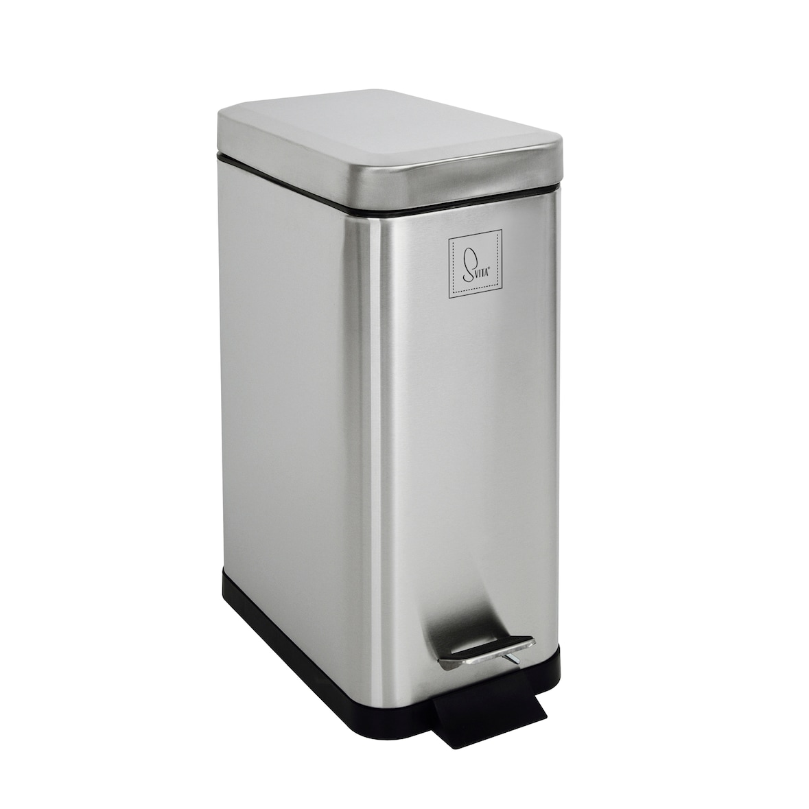 SVITA STM10 Prullenbak pedaalemmer afvalbak 10l incl. binnenemmer soft-close deksel zilver