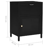 thumbnail of Table de chevet Noir 40x30x54,5 cm Acier et verre