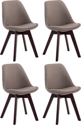 thumbnail of Décoshop26 - 4er-Set Esszimmerstühle im skandinavischen Design bezogen mit taupefarbenem Stoff und 4 dunklen Holzbeinen 10_0008563