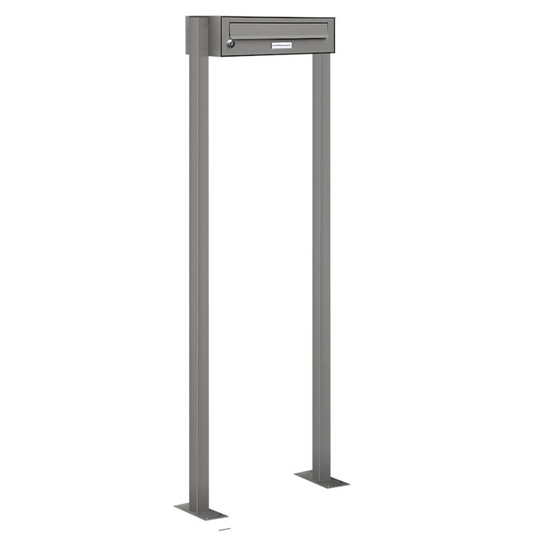 AL Briefkastensysteme 1 Fach Premium Stand Briefkasten Anlage in RAL 9007 Aluminium Grau, Post A4, robust, wetterfest, Artikelnummer: 132P1S1P9007
