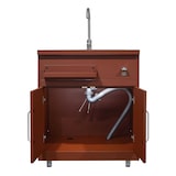 thumbnail of Oviala 3-delige buitenkeuken met spoelbak, staal, 96 x 259 x 66 cm