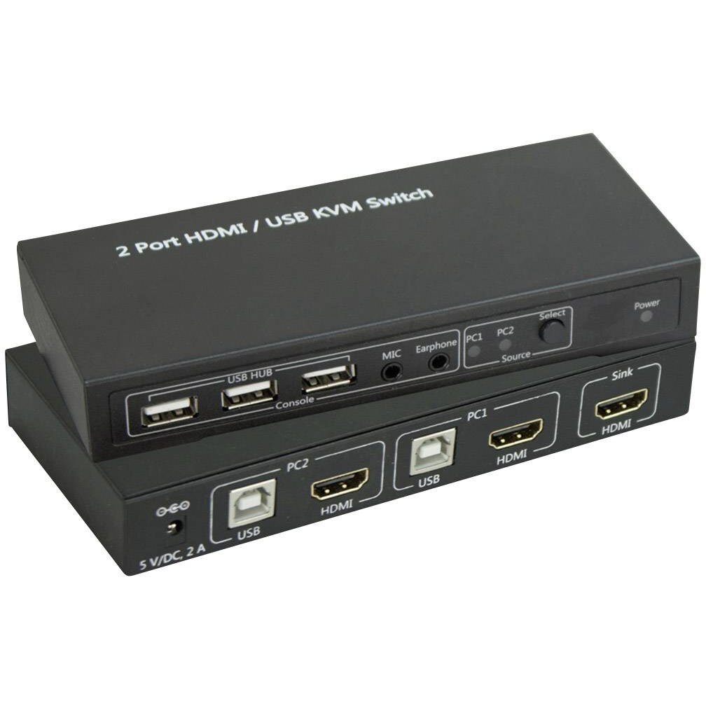 SpeaKa Professional 2 Port KVM-Umschalter HDMI USB 1920 x 1080 Pixel, 3840 x 2160 Pixel SP-4330460