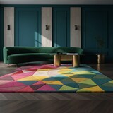 thumbnail of Farbenfroher Designer-Teppich in Wolle, `Derwent Brooke`. 200x290 cm | Kadima Design