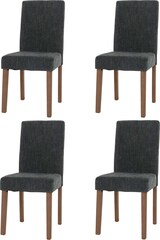 thumbnail of CHEFGASTRO 4er-Set Esszimmerstuhl klassisch und zeitlos HxBxT 90x42x50cm Sitzhöhe 47cm Stoff/Textil Chenille Holz naturfarbene Beine Dunkelgrau