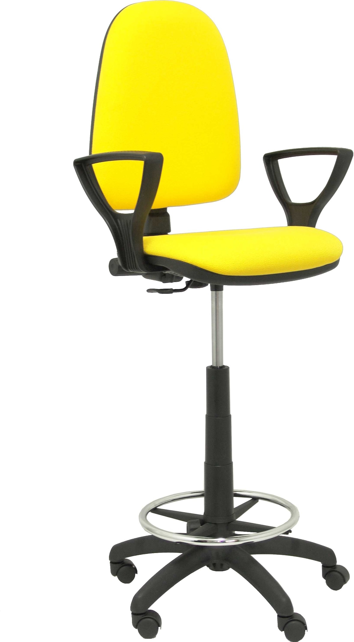Banquinho de banquinho ayna com mecanismo de contato permanente e anel de tecido amarelo Bali (braços fixos incluídos)