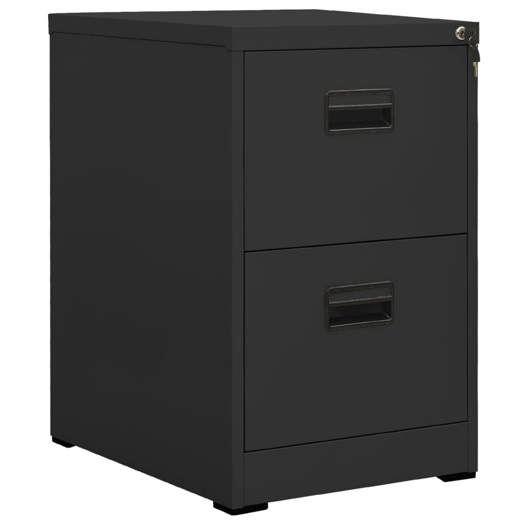 Décoshop26 - Büroschrank mit Schubladen 2 Schubladen 46 x 62 x 72,5 cm anthrazitfarbener Stahl DEC024501