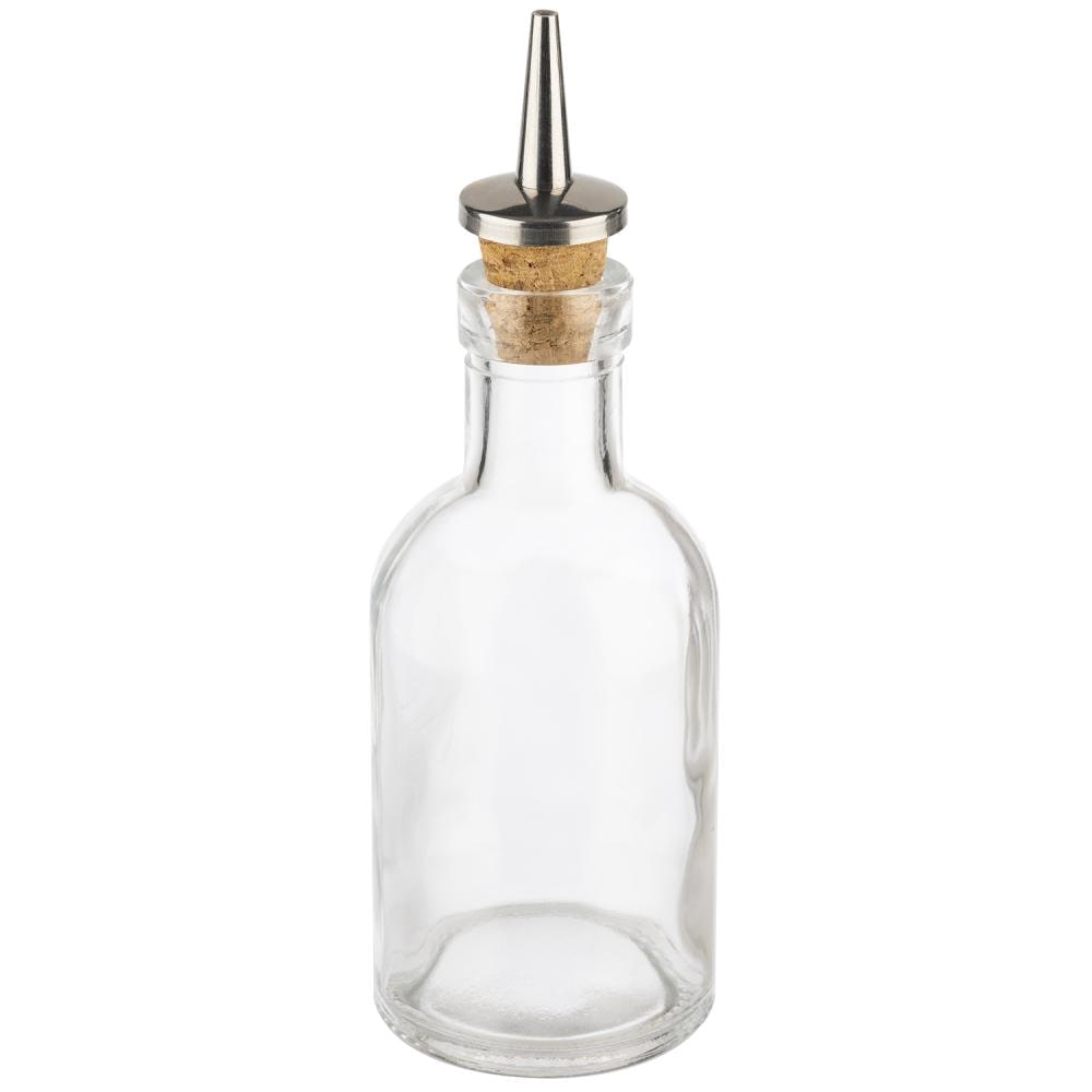 APS 40512 – Azijn- en olieflacon Ø 5 cm, hoogte 15,5 cm, 100 ml, glazen fles, schenktuit van kurk/roestvrij staal