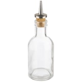 thumbnail of APS 40512 – Azijn- en olieflacon Ø 5 cm, hoogte 15,5 cm, 100 ml, glazen fles, schenktuit van kurk/roestvrij staal