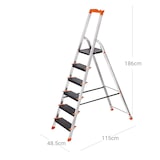 thumbnail of Helloshop26 - Escada de alumínio de 6 degraus largura do degrau de 12 cm dobrável com bandeja para ferramentas pés antiderrapantes 12_0001922