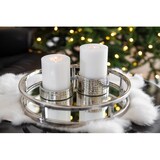 thumbnail of 2er Set Kerzenhalter Luca, Edelstahl gehämmert hochglanzpoliert, ø 9,5 cm, Höhen 2,5 + 5 cm