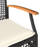 thumbnail of vidaXL 3-tlg. Bistro-Set mit Kissen Schwarz Poly Rattan Akazienholz
