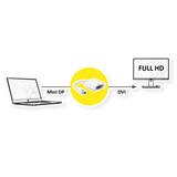 thumbnail of ROLINE Mini DisplayPort-DVI Adapter, Mini DP M - DVI F