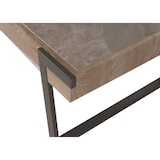 thumbnail of Mesa de centro HWC-L89, mesa para sofá, mesa para sala de estar, ferro 43x120x64cm pedra sinterizada mármore aspeto madeira cinzenta cinzento-castanho