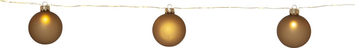 LED Lichterkette Weihnachtskugeln Christbaumkugel Timer Batterie Deko gold 1,6m