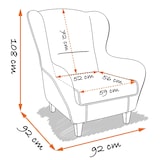 thumbnail of Supellex Sofia Ohrensessel mit Hocker | Design Patchwork kariert bunt gedeckt