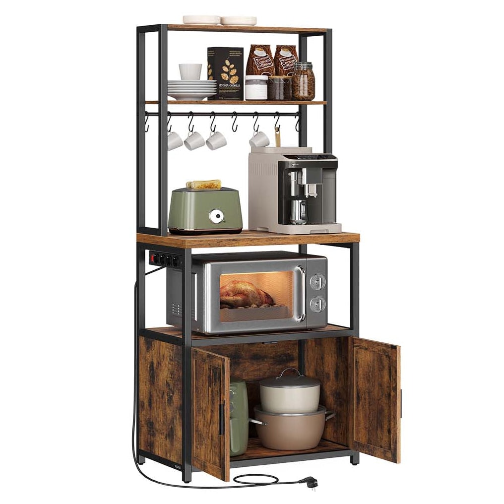 Helloshop26 - Étagère de cuisine avec multiprise bar à café avec plan de travail 40 x 60 x 170 cm de hauteur support pour 12_0007995