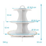 thumbnail of Intirilife Etagere aus Karton mit 3 Ebenen in Weiß - 30 / 24.5 / 18.5 x 33 cm - Tortenständer aus Pappe, Muffinständer Cupcake Ständer