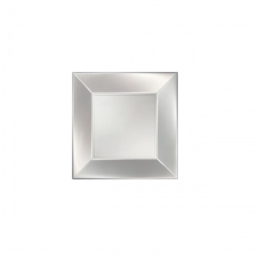 Einweg Dessertteller Perlmutt-Weiss 18 x 18cm aus Plastik (PP), 8 Stück - Mank