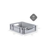 thumbnail of PROREGAL 10x Eurobox NextGen Grip mit Scharnierdeckel & blauen Verschlüssen | HxBxT 12x30x40cm | 11 Liter | Griffe offen | Glatter Boden